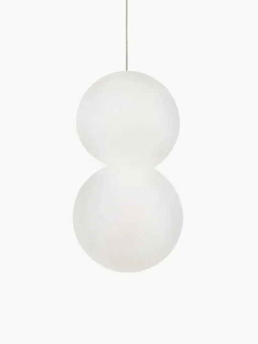 Kleine hanglamp Zero van glas en beton