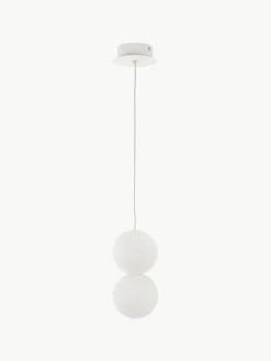 Kleine hanglamp Zero van glas en beton