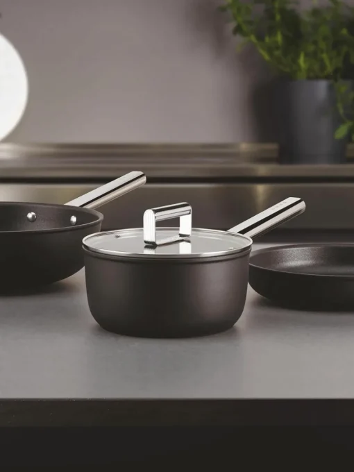 Kleine kookpot 50's Style met deksel en antiaanbaklaag