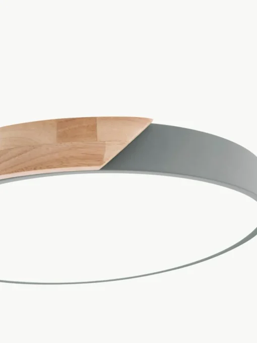 Kleine LED plafondlamp Benoa met houten decoratie