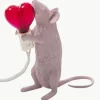 Kleine LED tafellamp Mouse met USB-aansluiting