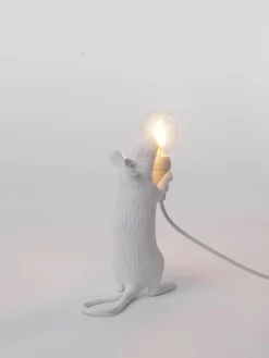 Kleine LED tafellamp Mouse met USB-aansluiting