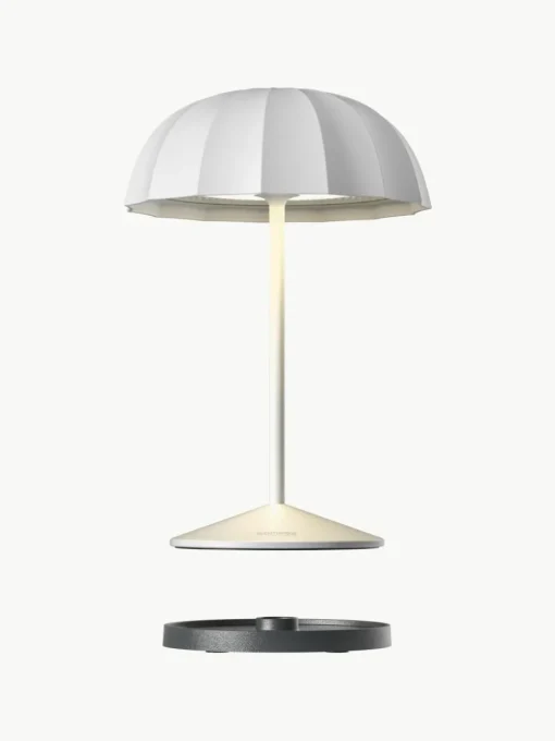 Kleine mobiele LED outdoor tafellamp Ombrellino, dimbaar