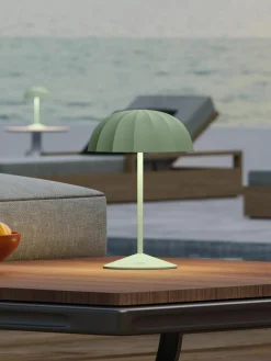 Kleine mobiele LED outdoor tafellamp Ombrellino, dimbaar