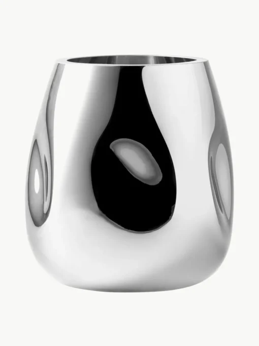 Kleine mondgeblazen glazen vaas Mirror, H 17 cm