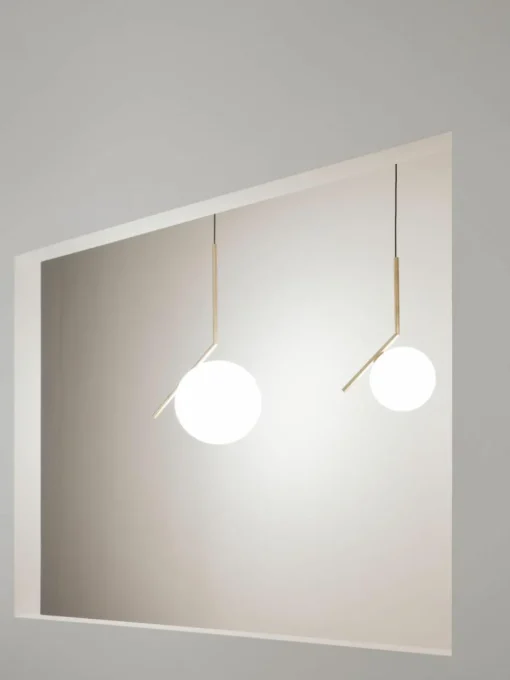 Kleine mondgeblazen hanglamp IC Lights, H 47 cm