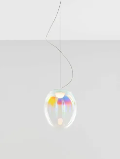 Kleine mondgeblazen LED hanglamp Stellar Nebula, dimbaar, Ø 16 cm