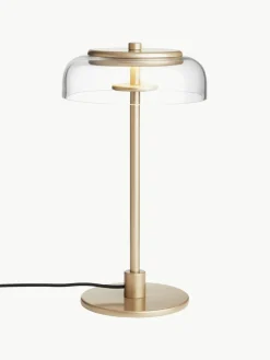 Kleine mondgeblazen LED tafellamp Blossi, dimbaar