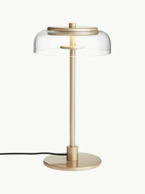 Kleine mondgeblazen LED tafellamp Blossi, dimbaar