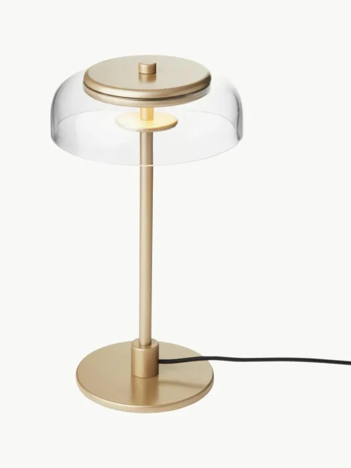 Kleine mondgeblazen LED tafellamp Blossi, dimbaar