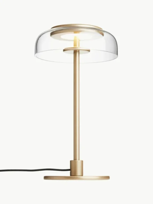 Kleine mondgeblazen LED tafellamp Blossi, dimbaar