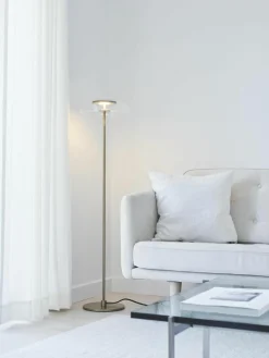 Kleine mondgeblazen LED vloerlamp Blossi, dimbaar