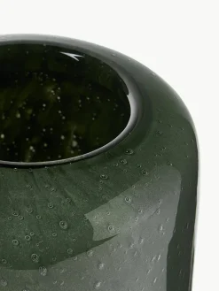 Kleine mondgeblazen vaas Dylla met luchtbellen, H 16 cm