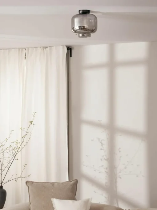 Kleine plafondlamp Vaso van gespiegeld glas