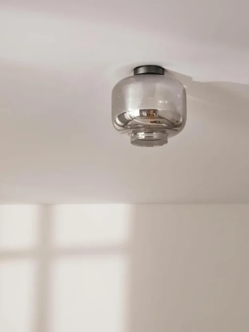 Kleine plafondlamp Vaso van gespiegeld glas