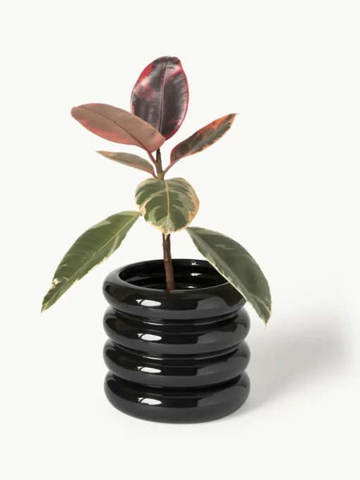 Kleine plantenpot Rudi van keramiek, H 16 cm