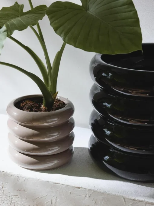 Kleine plantenpot Rudi van keramiek, H 16 cm