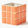 Kleine plantenpot Tile van dolomietsteen met tegellook