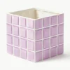 Kleine plantenpot Tile van dolomietsteen met tegellook
