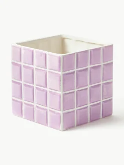 Kleine plantenpot Tile van dolomietsteen met tegellook