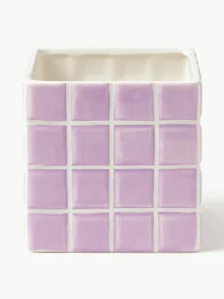 Kleine plantenpot Tile van dolomietsteen met tegellook