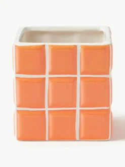 Kleine plantenpot Tile van dolomietsteen met tegellook
