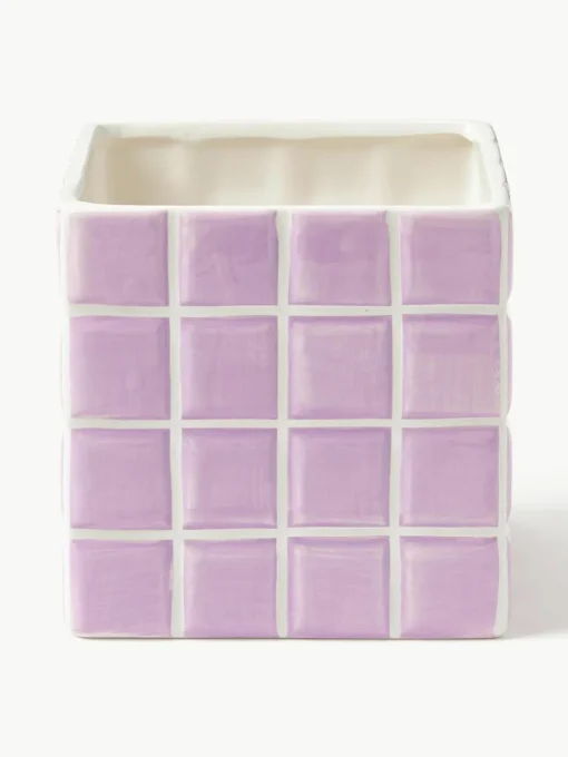 Kleine plantenpot Tile van dolomietsteen met tegellook