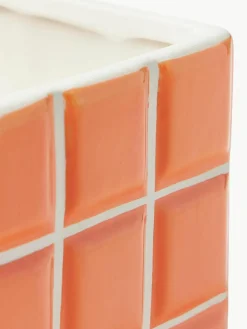 Kleine plantenpot Tile van dolomietsteen met tegellook