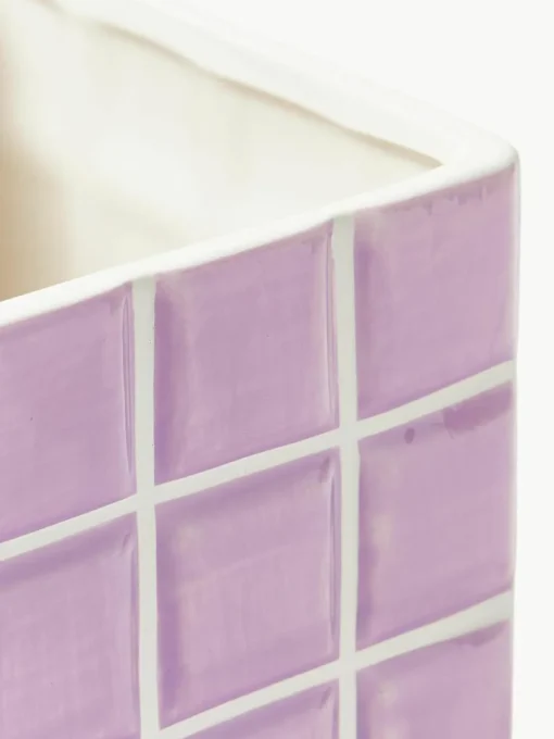 Kleine plantenpot Tile van dolomietsteen met tegellook