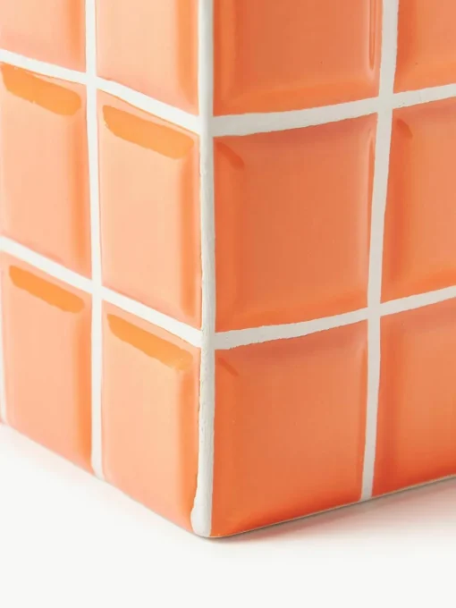 Kleine plantenpot Tile van dolomietsteen met tegellook