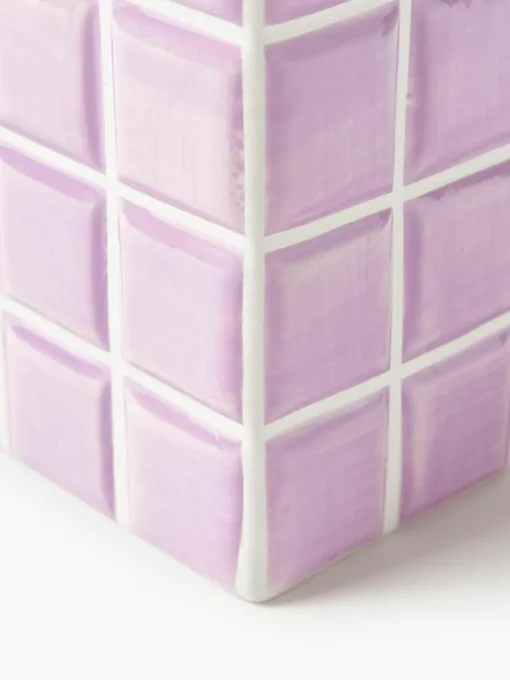 Kleine plantenpot Tile van dolomietsteen met tegellook