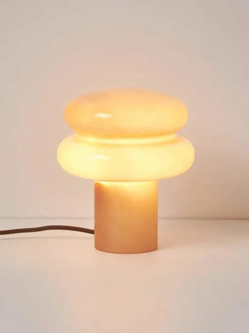 Kleine tafellamp Baya van opaalglas