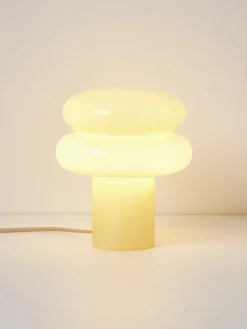 Kleine tafellamp Baya van opaalglas
