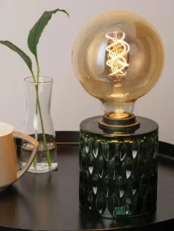 Kleine tafellamp Crystal Magic van groen glas