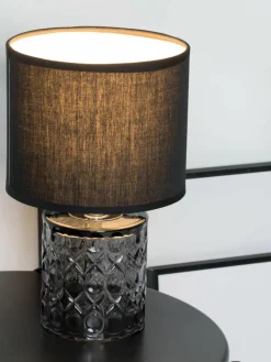 Kleine tafellamp Crystal Glow met glazen voet