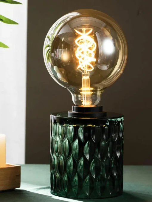 Kleine tafellamp Crystal Magic van groen glas