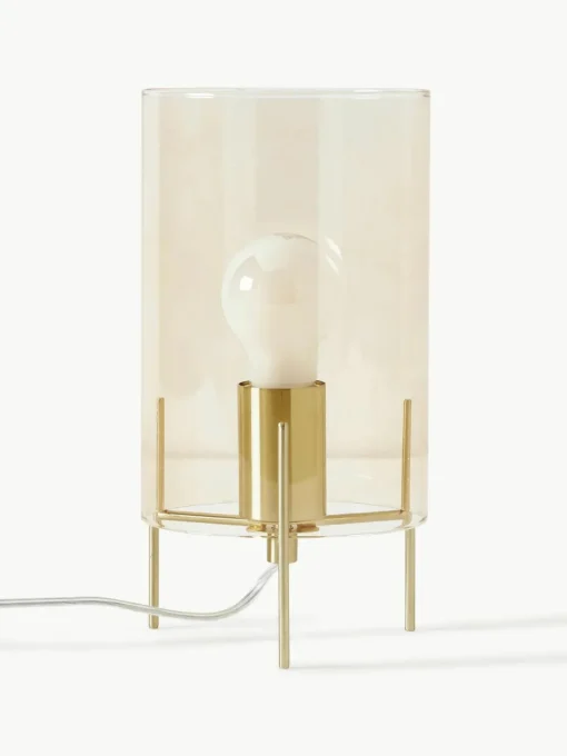 Kleine tafellamp Laurel van gekleurd glas