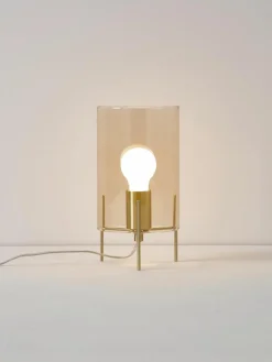 Kleine tafellamp Laurel van gekleurd glas