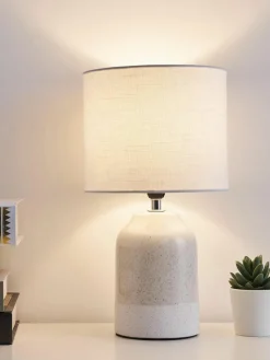 Kleine tafellamp Sandy Glow van keramiek
