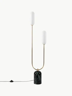 Kleine vloerlamp Curve met marmeren voet