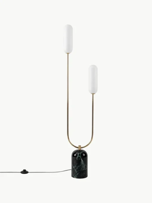 Kleine vloerlamp Curve met marmeren voet