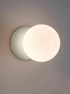 Kleine wand- en plafondlamp Zero van glas en beton