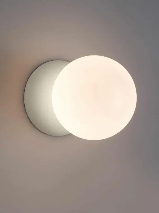 Kleine wand- en plafondlamp Zero van glas en beton
