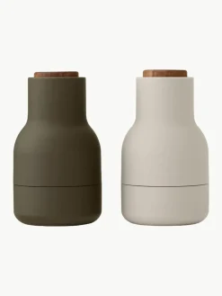 Kleine zout- en pepermolen Bottle Grinder met walnoothouten deksel, 2-delig