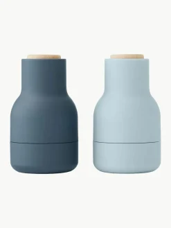Kleine zout- en pepermolen Bottle Grinder met beukenhouten deksel, set van 2