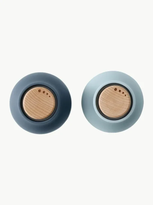 Kleine zout- en pepermolen Bottle Grinder met beukenhouten deksel, set van 2