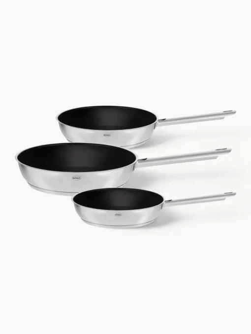 Koekenpannen Elegance van roestvrij staal met antiaanbaklaag, set van 3