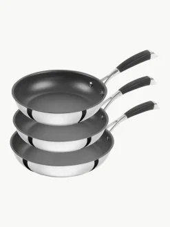 Koekenpannen Poletto van edelstaal, set van 3