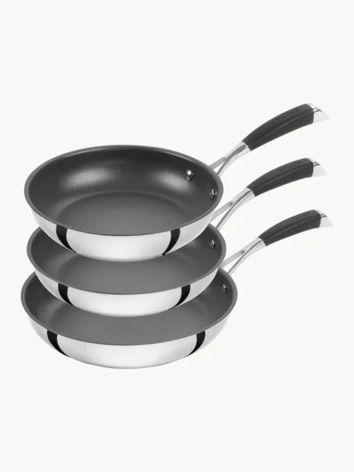 Koekenpannen Poletto van edelstaal, set van 3
