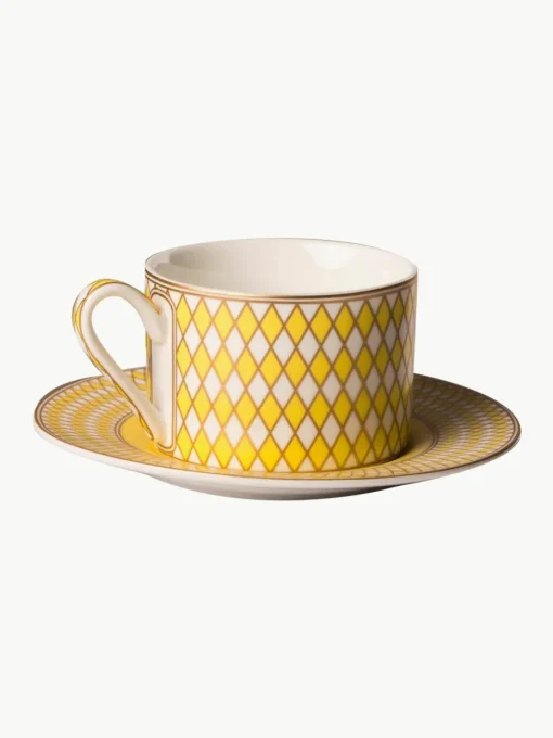 Koffiekopjes Chess met schoteltjes, set van 4